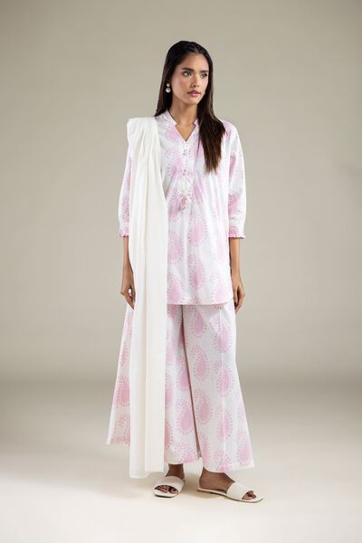 Embroidered | Textured Cotton | Pants | USD 30.00