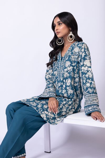 Embroidered | Polyester Crinkle Chiffon | Kurta | USD 24.00