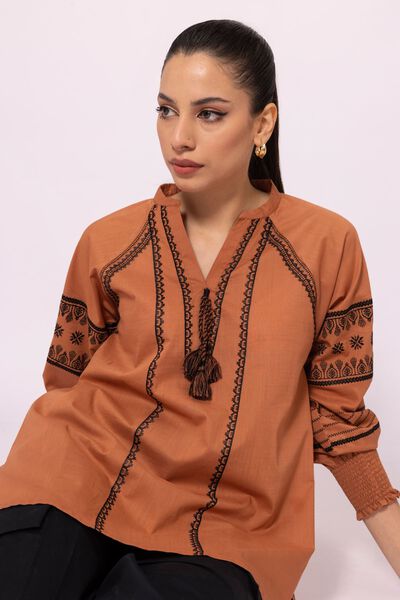Raglan Tunic, BROWN, hi-res