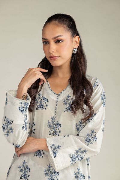 Printed | Cambric | Short V-Neck Kurta | USD 35.00