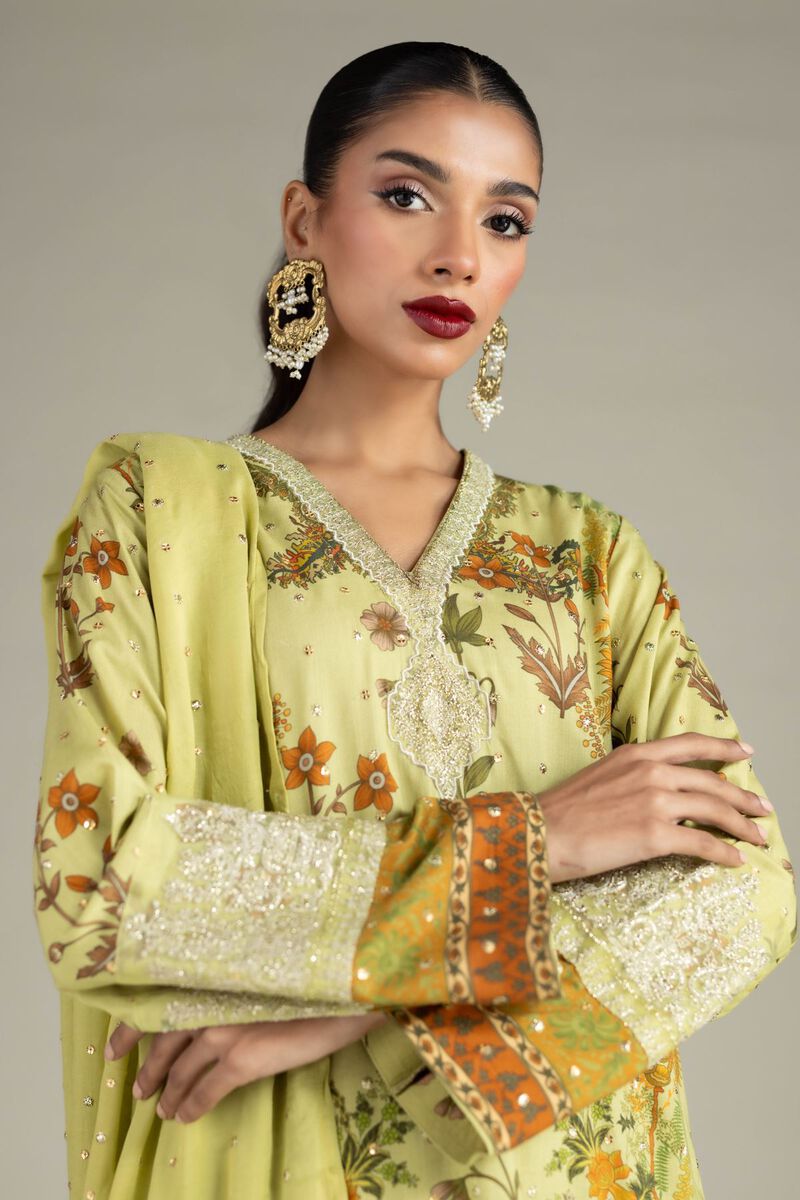 Embroidered | Raw Silk | 3 Piece Co-ord Set | null