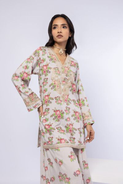 Embroidered | Crosshatch Raw Silk | Kurta | USD 17.50
