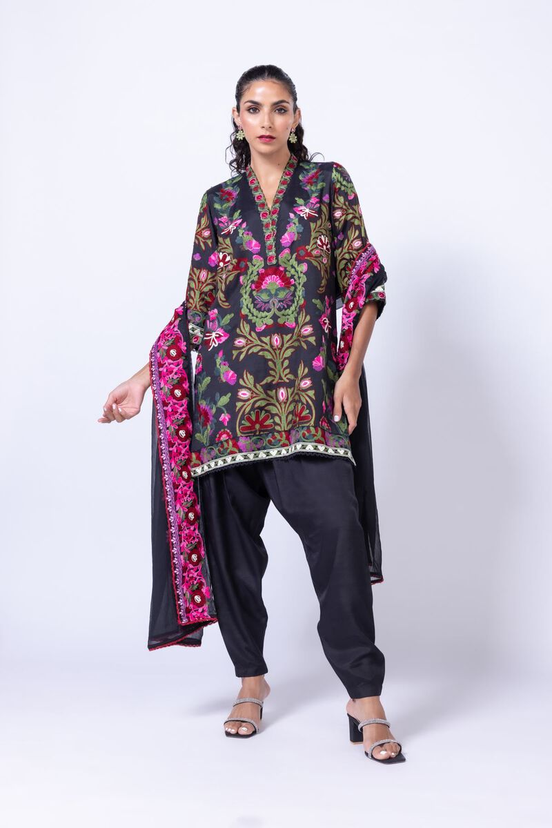 Embroidered | Polyester Crinkle Chiffon | Dupatta | null