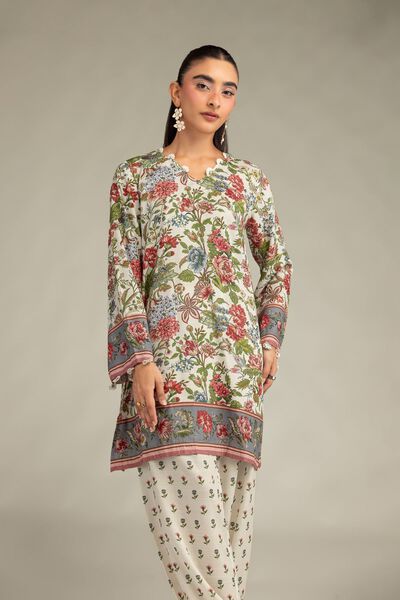 Printed | Raw Silk | Floral Short Kurta | USD 40.00