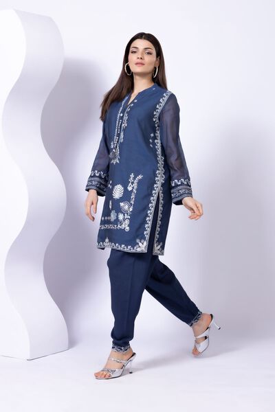 Embroidered | Crosshatch Raw Silk | Shalwar | USD 6.00