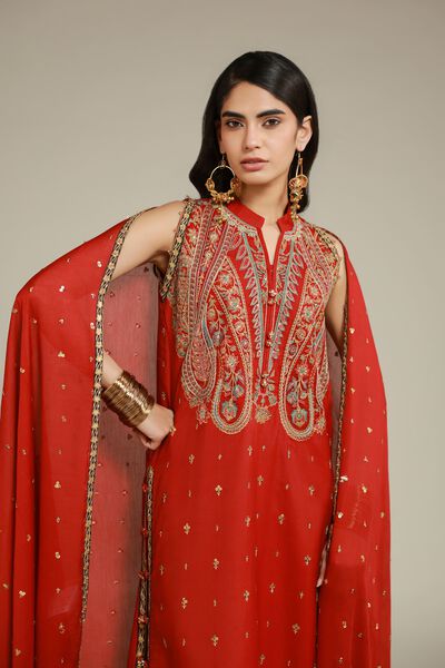 Embroidered | Raw Silk | 3 Piece Co-ord Set | USD 43.50
