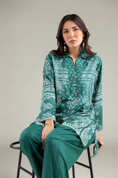 Printed | Viscose | Geometric Wing-Collar Kurta | USD 35.00