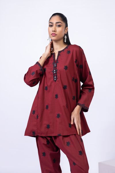 Embroidered | Crosshatch Poplin | Kurta | USD 21.00