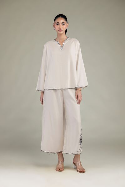 Embroidered | Viscose Crepe | Trousers | USD 15.00