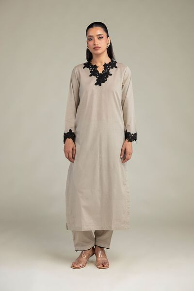 Embroidered | Cambric | Beige Dotted Shalwar | USD 30.00