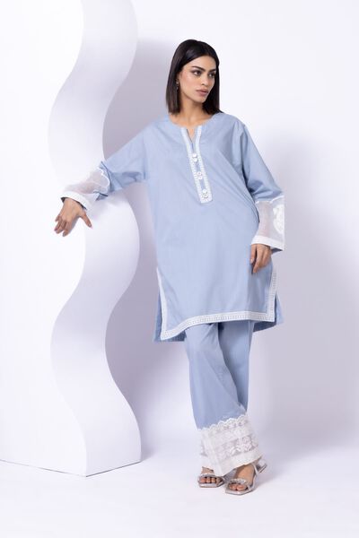Embroidered | Crosshatch Poplin | Kurta | USD 35.00