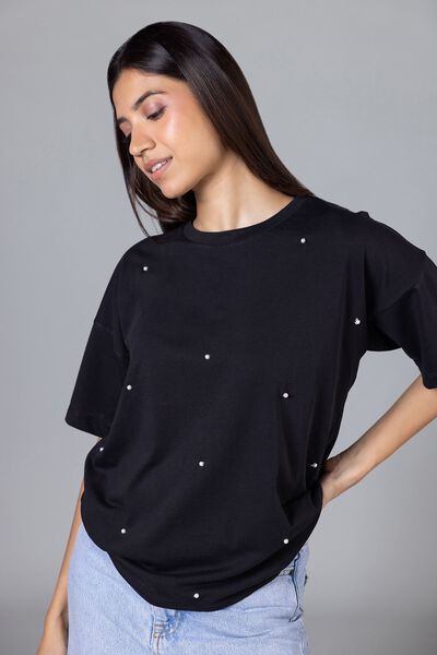 Embroidered | Cotton Jersey | T-shirt | USD 4.50