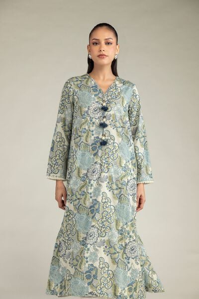 Printed | Cambric | Floral V-Neck Kurta | USD 35.00