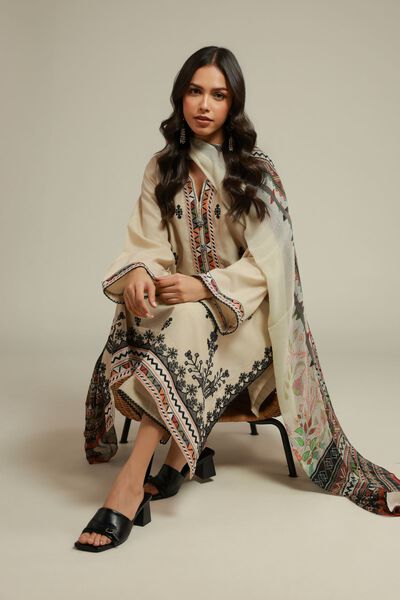 Embroidered | Cambric | Tailored 3-Piece Set | USD 70.00