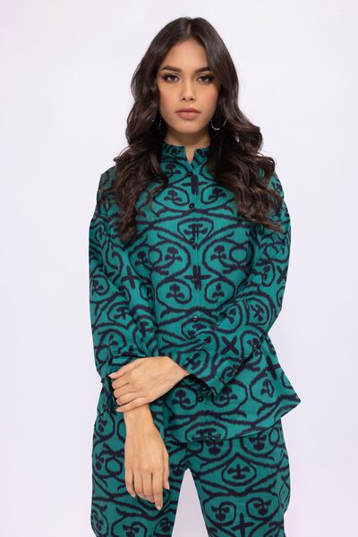 Button Down Shirt, GREEN, hi-res