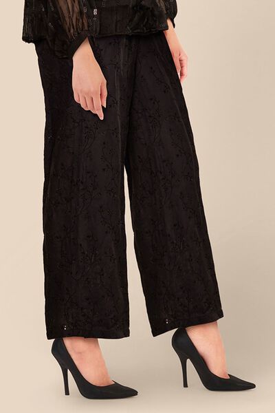 Trousers | Embroidered, BLACK, hi-res