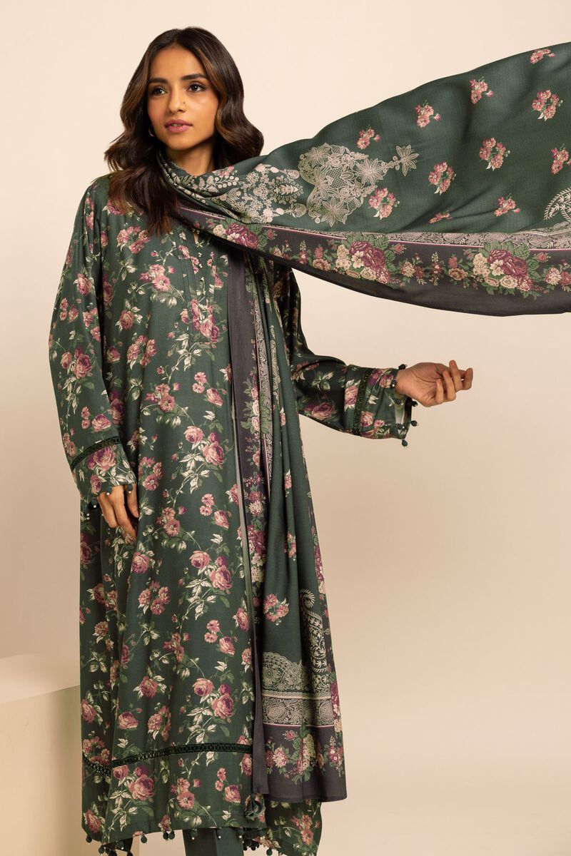 Printed | Printed Viscose Satin | Fabrics 3 Piece | null