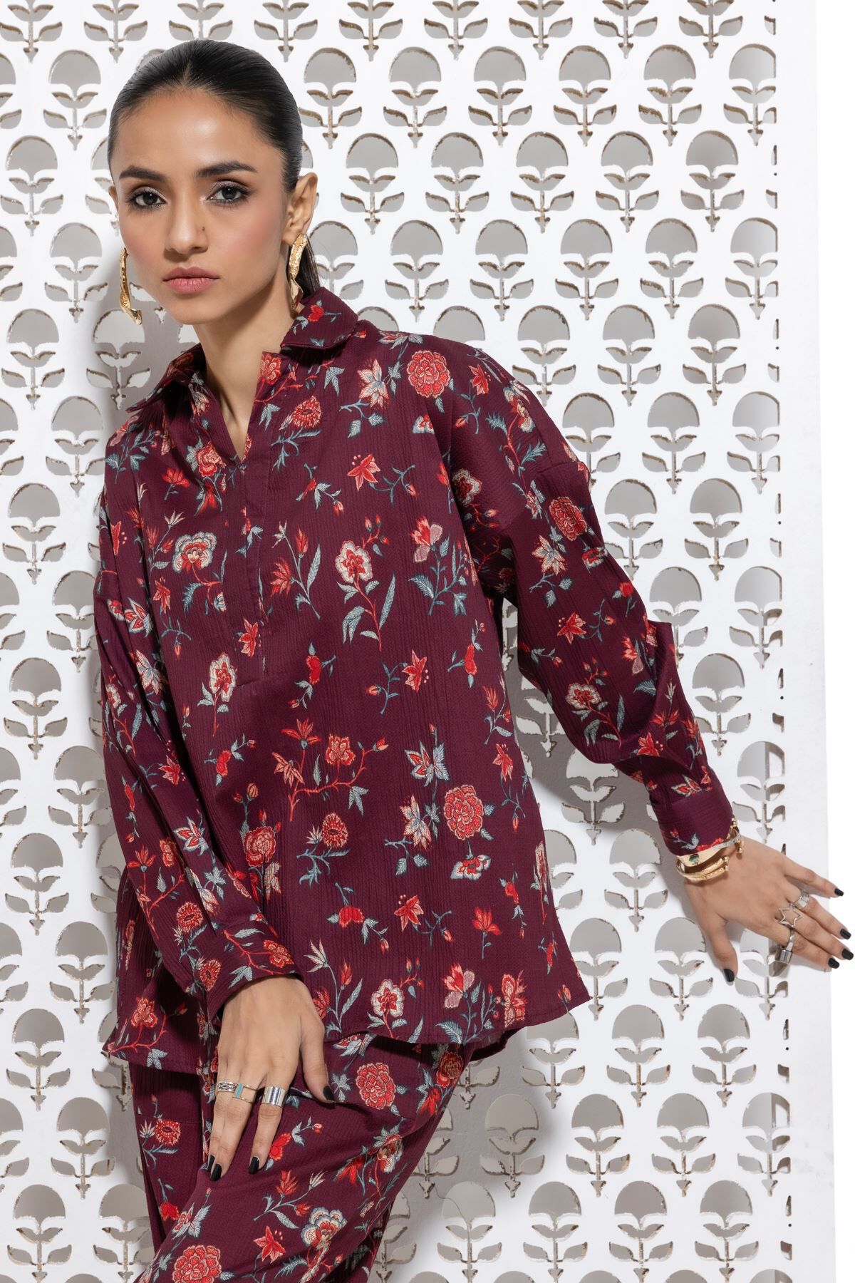 Buy Co-ord Set | 0.0 N/A | WCT24233X-VG_MAROON | Khaadi Global