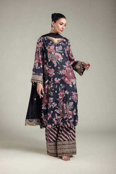 Embroidered | Raw Silk | 3-Piece Floral Set | USD 46.50