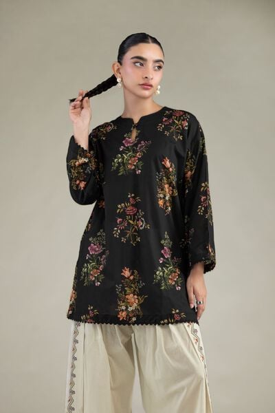 Printed | Cambric | Black Cambric Kurta | USD 35.00