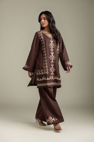 Embroidered | Heavy Textured Cotton | Pants | USD 30.00