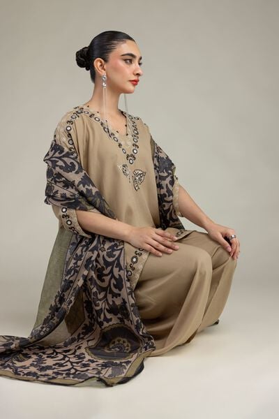 Embroidered | Mesuri | Beige Mesuri Dupatta | USD 15.00
