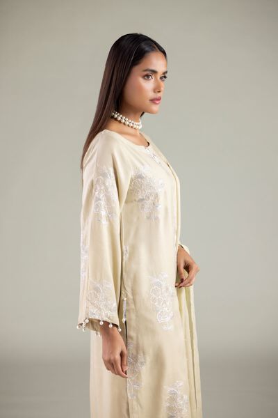 Embroidered | Raw Silk | Floral Round-Neck Kurta | USD 16.50