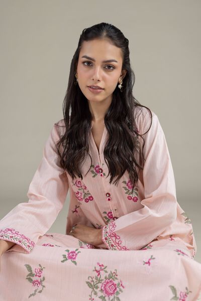 Embroidered | Textured Cambric | Floral Kurta | USD 40.00