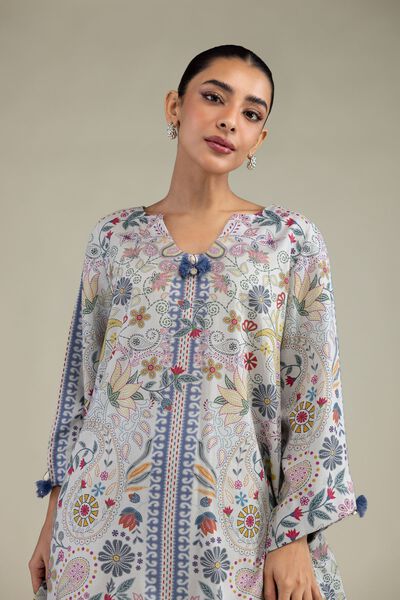 Printed | Textured Weave | Printed Paisley Kurta | USD 10.50