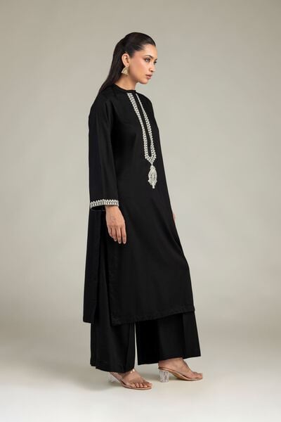 Dyed | Raw Silk | Solid Black Pants | USD 30.00