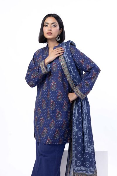 Printed | Textured Cotton | Fabrics 3 Piece | USD 30.00