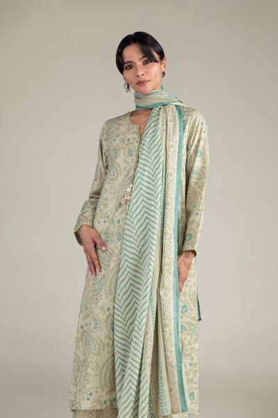 Lawn | Beige Lawn Dupatta | USD 30.00