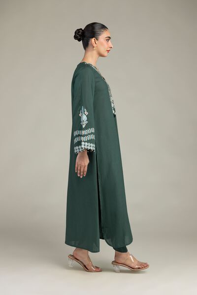 Embroidered | Raw Silk | Green Silk Shalwar | USD 9.00