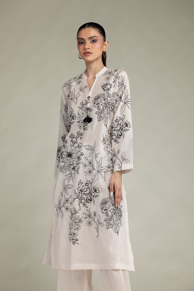 Embroidered | Cambric | Cambric Longline Kurta | USD 45.00