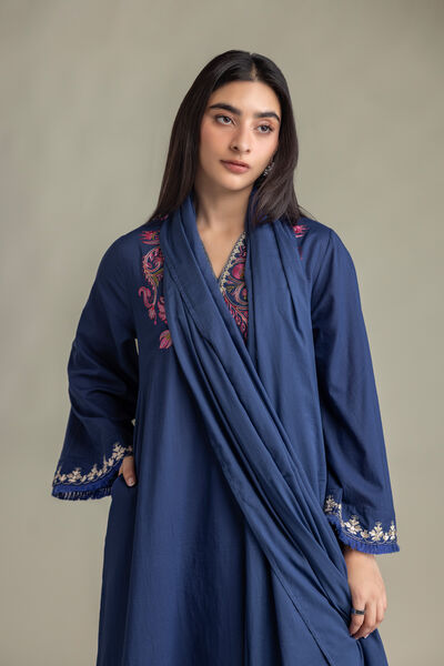 Embroidered | Lawn | Lawn Navy Dupatta | USD 35.00