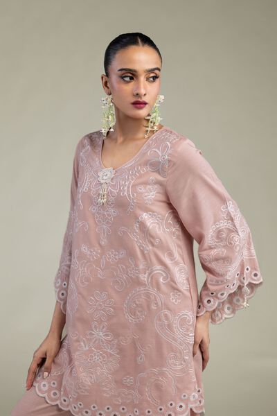 Embroidered | Raw Silk | Floral Silk Kurta | USD 30.00