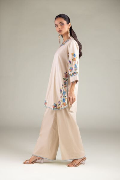 Embroidered | Cambric | Straight Relaxed Pants | USD 12.50