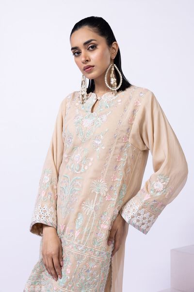 Embroidered | Polyester Crinkle Chiffon | Kurta | USD 18.00