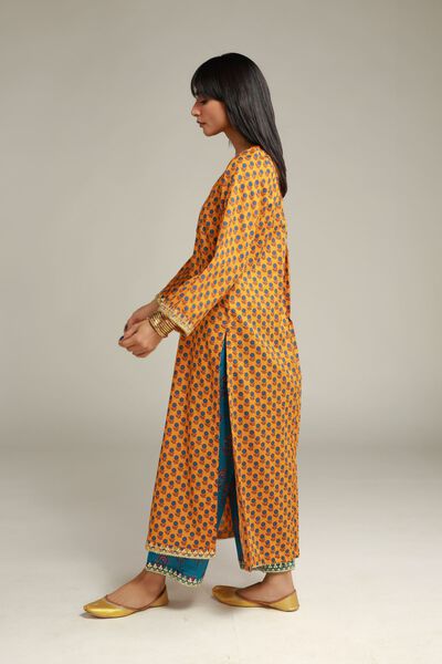 Embroidered | Cambric | Teal Floral Pants | USD 25.00