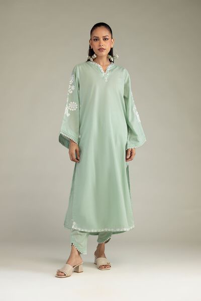 Embroidered | Cambric | Solid Mint Shalwar | USD 30.00