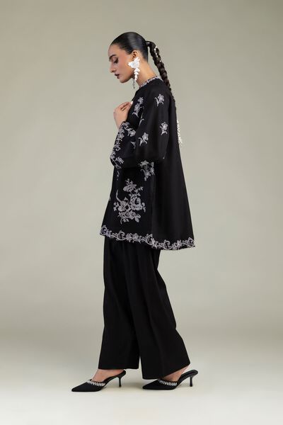 Embroidered | Raw Silk | Black Solid Shalwar | USD 30.00