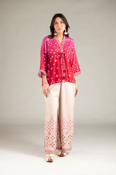 Embroidered | Viscose Crepe | Trousers | USD 18.00