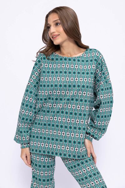 Voluminous Blouse, GREEN, hi-res