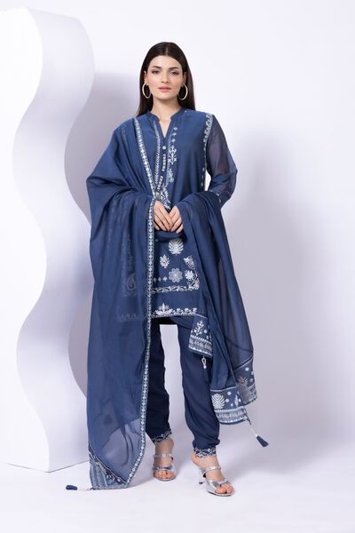Embroidered | Crosshatch Raw Silk | Shalwar | USD 6.00