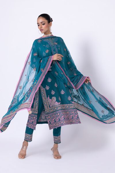 Embroidered | Raw Silk | Pants | USD 7.50