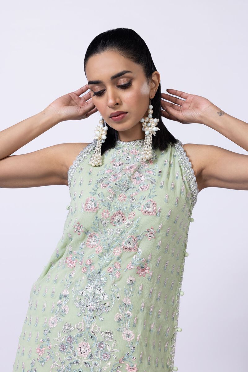 Embroidered | Polyester Crinkle Chiffon | Kurta | USD 18.00
