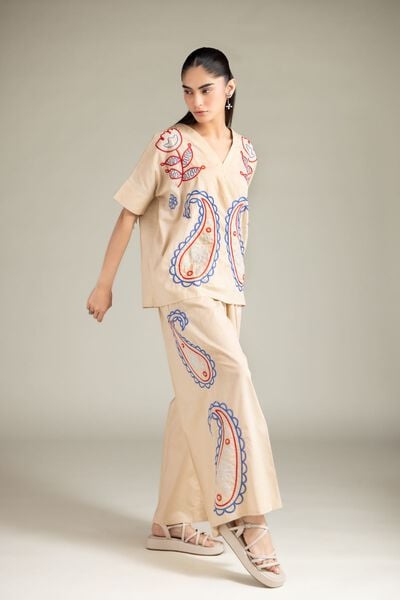 Textured Cotton | Trousers | USD 18.00