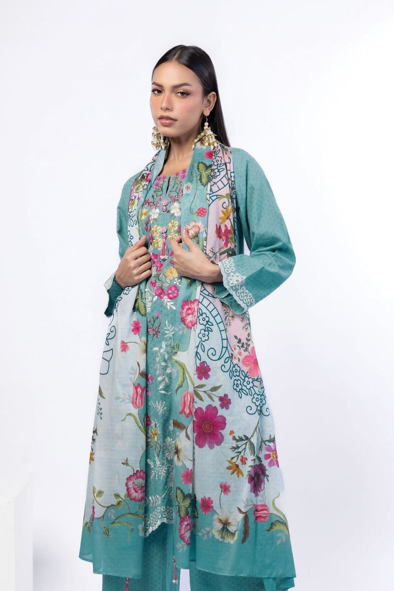 Embroidered | Cotton Dobby | Tailored 3 Piece | USD 45.00