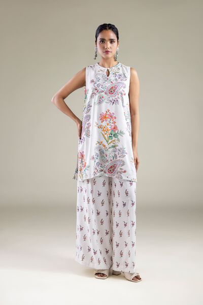 Embroidered | Viscose | Pants | USD 30.00