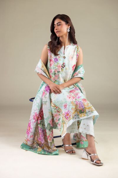 Embroidered | Polyester Silk | Floral Draped Dupatta | USD 20.00